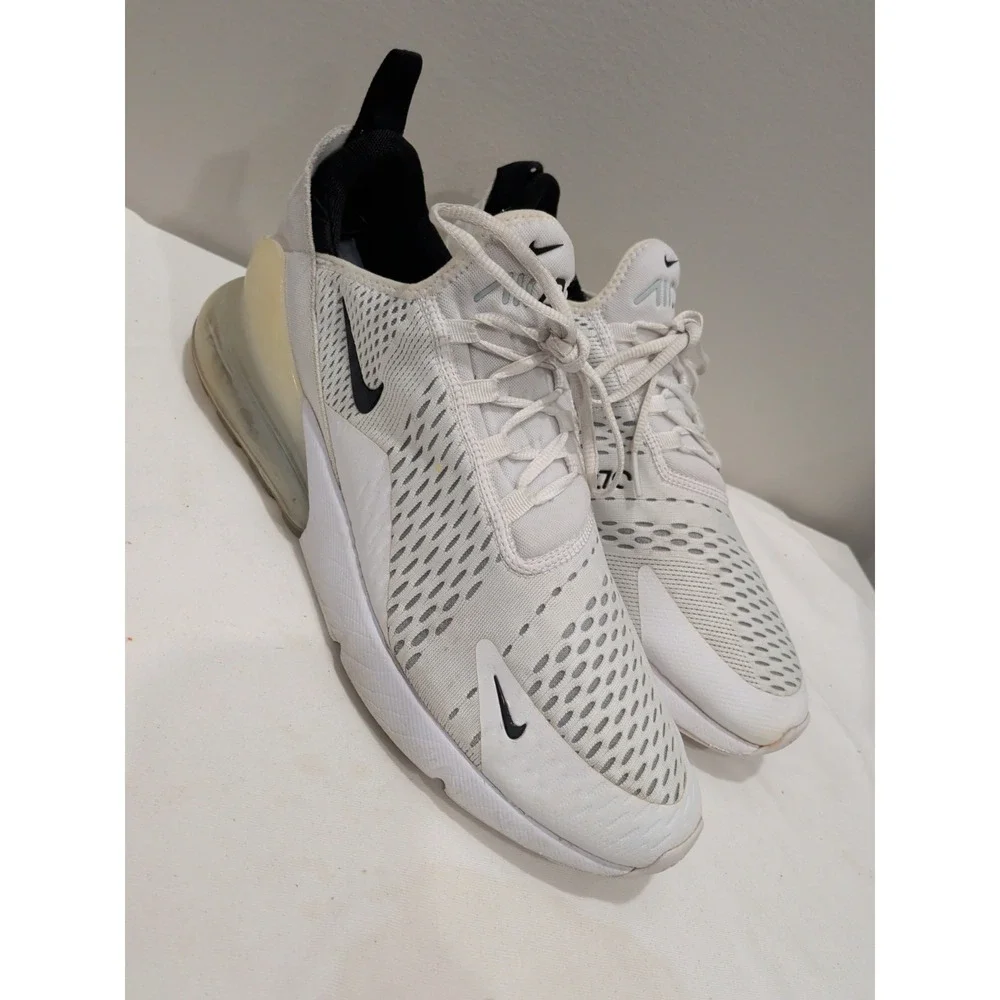 Nike Men's Size 11.5 Air Max 270 (AH8050 100) White/Black Running Sneaker